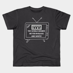 Nostalgic Television Breaking News Kids T-Shirt